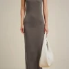 Shop Liviana conti Abito Grigio Chiaro Melang | Nero