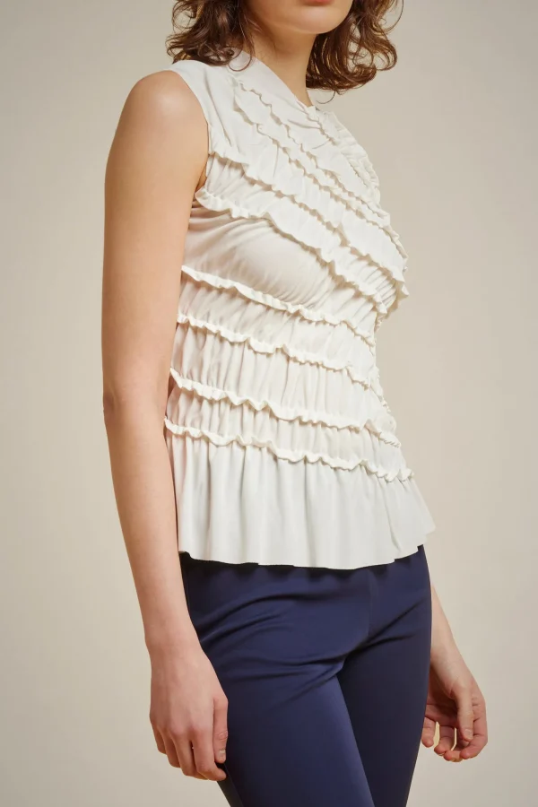 blusa_arricciata_1.webp Online Liviana conti Blusa Arricciata Pomice
