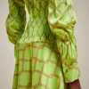 Outlet Liviana conti Blusa Arriccio Rete Lime/Argilla