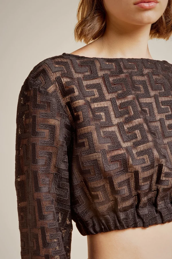Sale Liviana conti Blusa Macrame' Moro