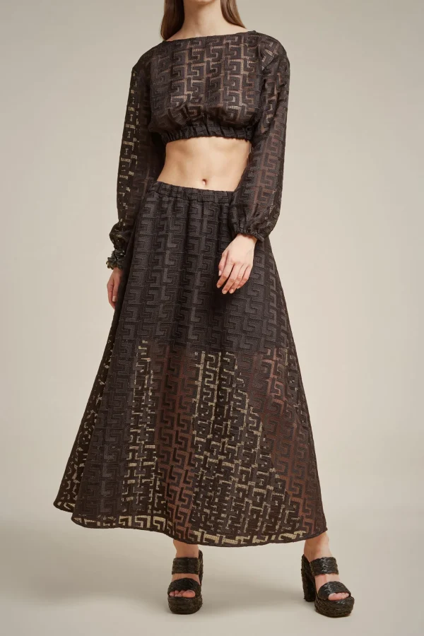 Sale Liviana conti Blusa Macrame' Moro