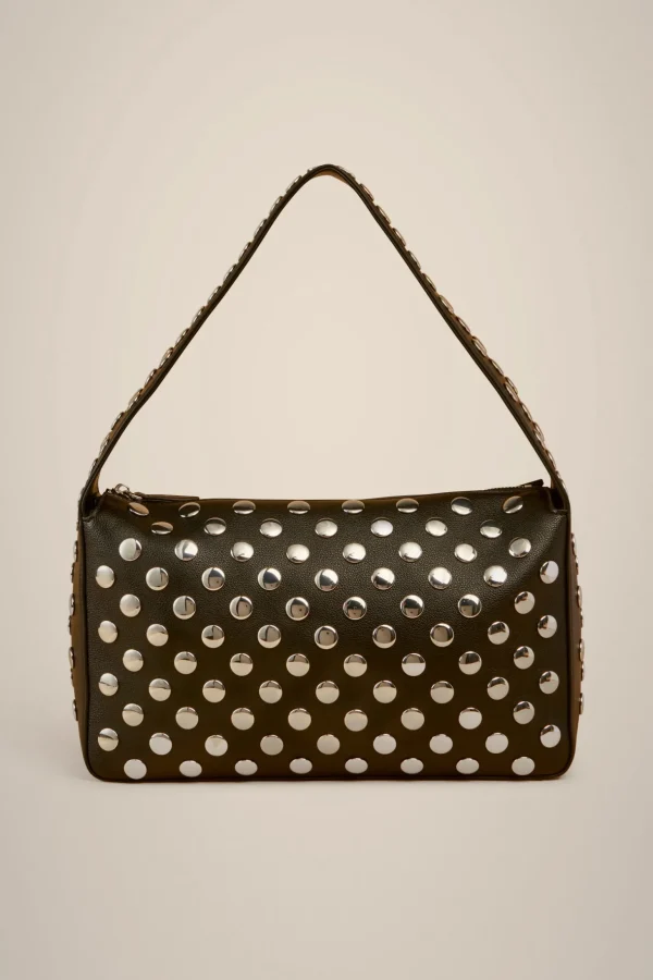 Shop Liviana conti Borsa Spalla Borchie Argilla | Nero
