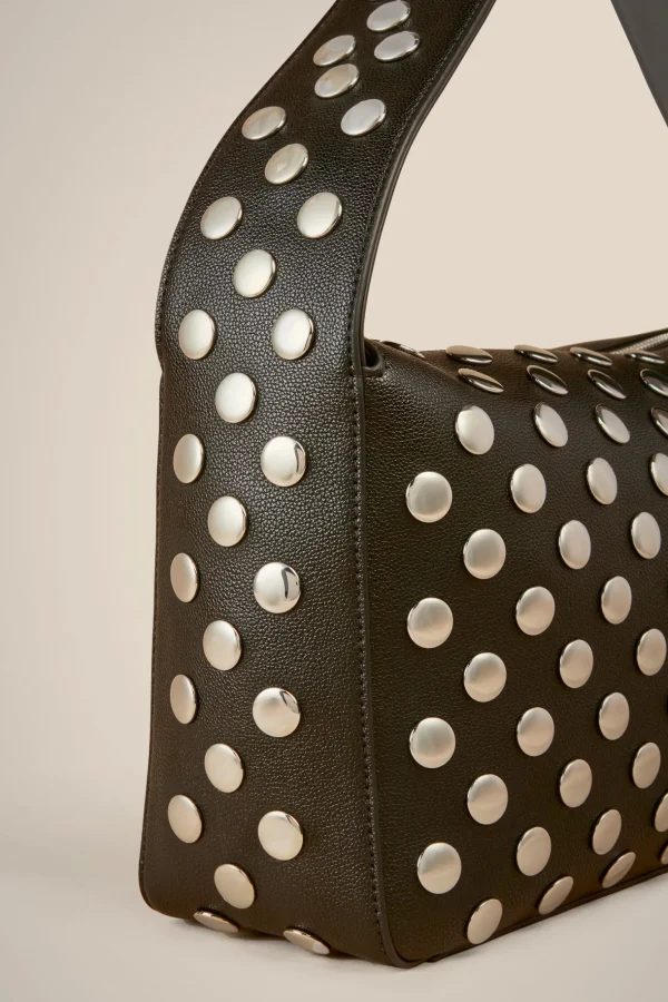 Shop Liviana conti Borsa Spalla Borchie Argilla | Nero