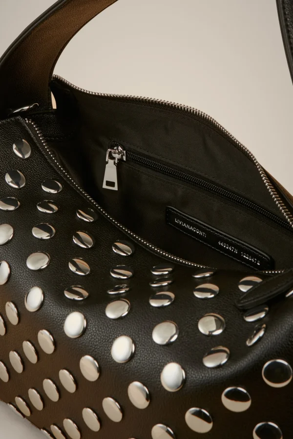 Shop Liviana conti Borsa Spalla Borchie Argilla | Nero