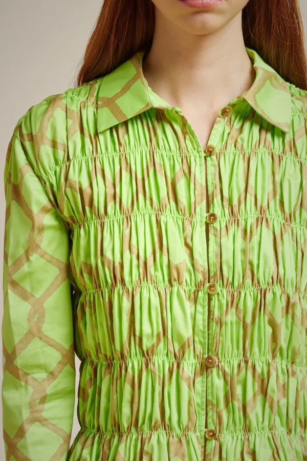 Shop Liviana conti Camicia Arriccio Rete Lime/Argilla