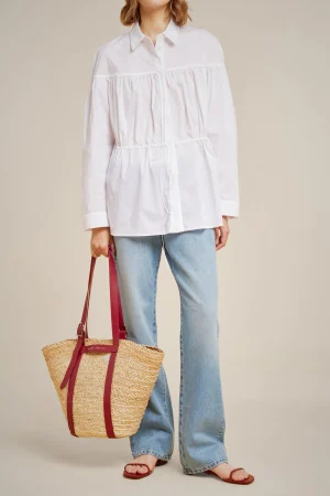 camicia_con_coulisse_0.webp Cheap Liviana conti Camicia Con Coulisse Bianco | Ossido | Bosco | Nero