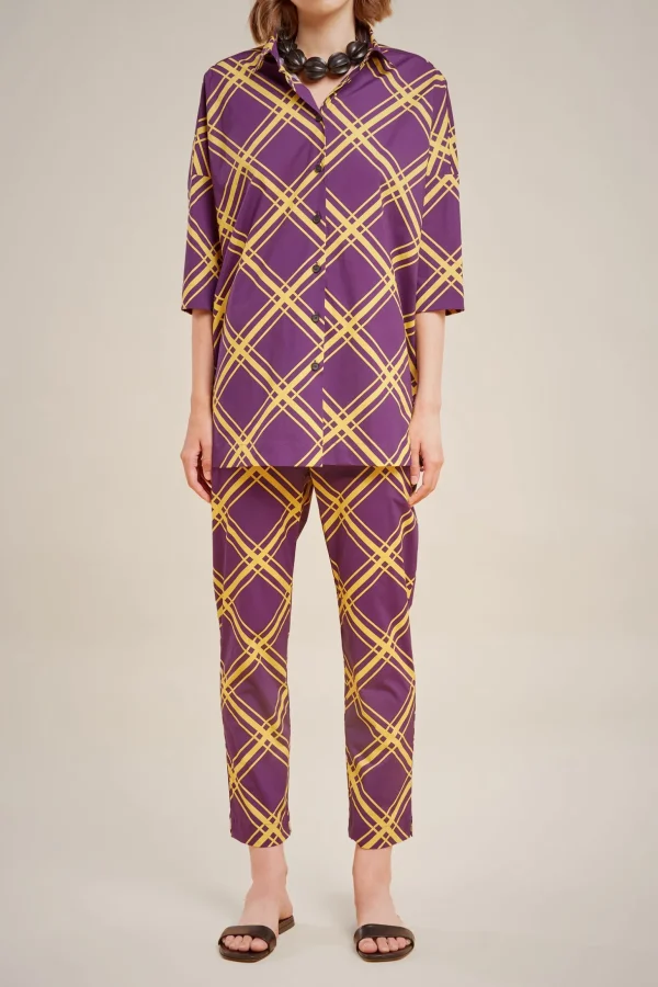 Outlet Liviana conti Camicia Manica Corta Check Bacca