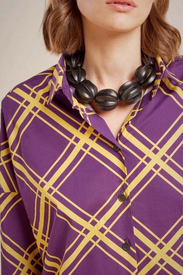 Outlet Liviana conti Camicia Manica Corta Check Bacca