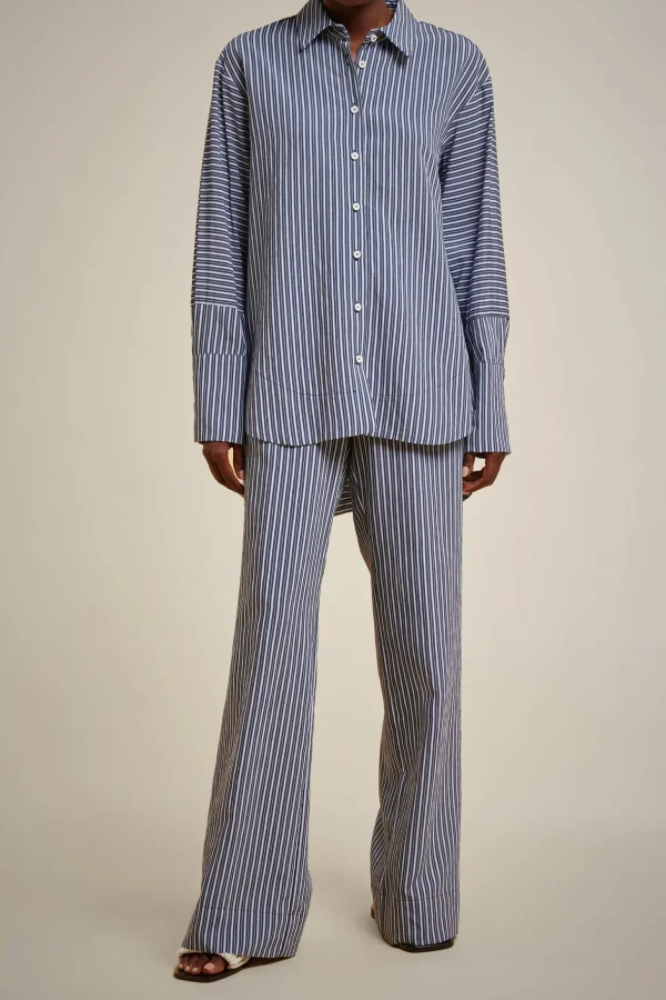 Clearance Liviana conti Camicia Slim Riga Blu/Azzurra