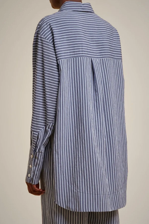 Clearance Liviana conti Camicia Slim Riga Blu/Azzurra