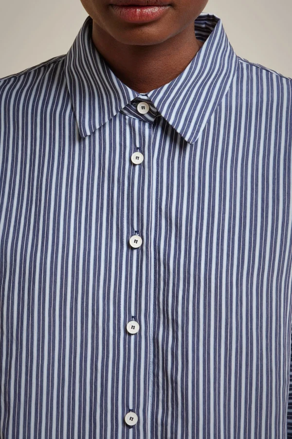 Clearance Liviana conti Camicia Slim Riga Blu/Azzurra