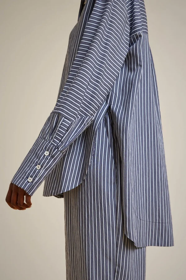 Clearance Liviana conti Camicia Slim Riga Blu/Azzurra