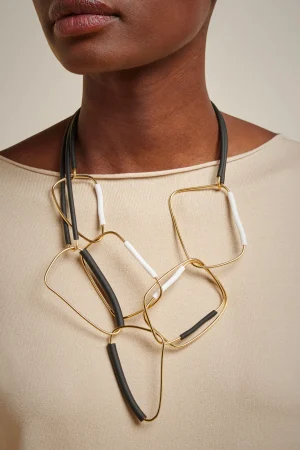 collana_0-1.webp Best Sale Liviana conti Collana Nero/Bianco/Oro