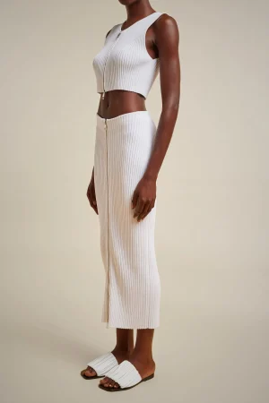 Fashion Liviana conti Crop Top Con Zip Bianco | Nero