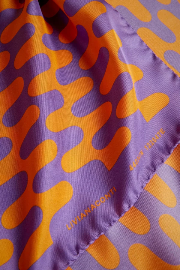 Clearance Liviana conti Foulard Stampa Onde Onde Uva/Mango