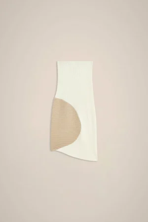 gonna_a_coste_0-1.webp Flash Sale Liviana conti Gonna A Coste Bianco/Latte D'Avena | Bacca Goji/Mandarino