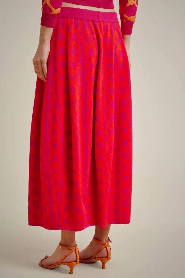 gonna_jacquard_1.webp Hot Liviana conti Gonna Jacquard Catena Fuxia/Goji