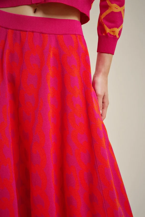 gonna_jacquard_2.webp Hot Liviana conti Gonna Jacquard Catena Fuxia/Goji
