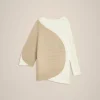 Best Sale Liviana conti Maglia A Coste Bianco/Latte D'Avena | Bacca Goji/Mandarino