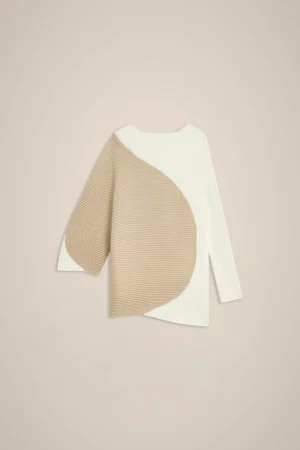 maglia_a_coste_0-2.webp Best Sale Liviana conti Maglia A Coste Bianco/Latte D'Avena | Bacca Goji/Mandarino