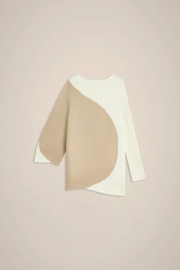 Best Sale Liviana conti Maglia A Coste Bianco/Latte D'Avena | Bacca Goji/Mandarino