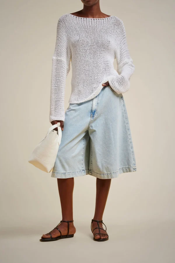 Fashion Liviana conti Maglia Effetto Pizzo Bianco