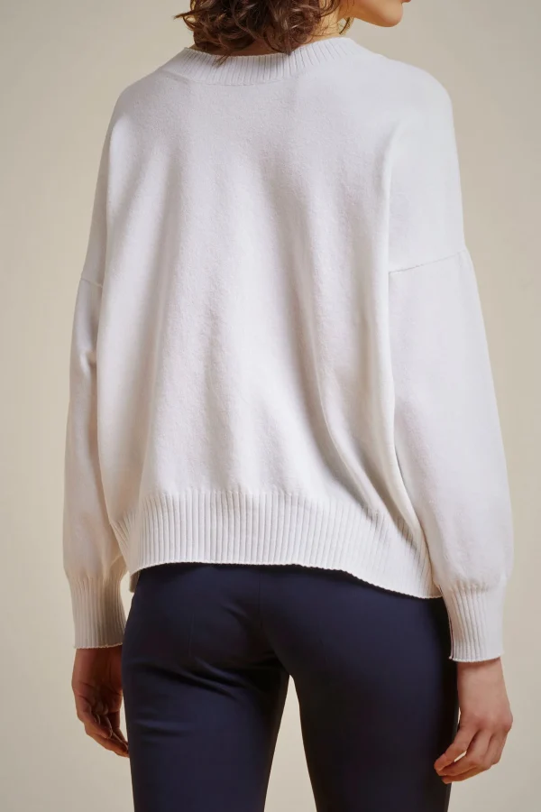maglia_over_frontba_1.webp New Liviana conti Maglia Over Front/Ba Bianco | Marea | Notte
