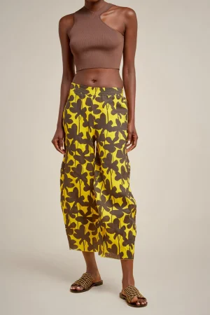 Store Liviana conti Pantalone Fiore Timbro Lemon | Graffito Nero/Bianco