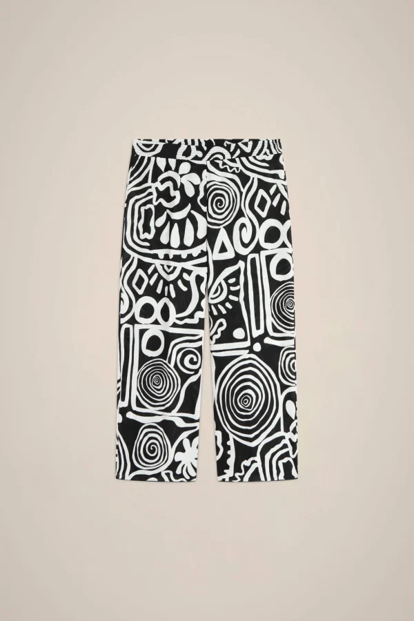 pantalone_3-25.webp Store Liviana conti Pantalone Fiore Timbro Lemon | Graffito Nero/Bianco
