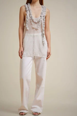 Shop Liviana conti Top Rouches Bianco
