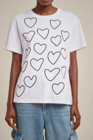 Fashion Liviana conti T-Shirt Ricamo Bianco
